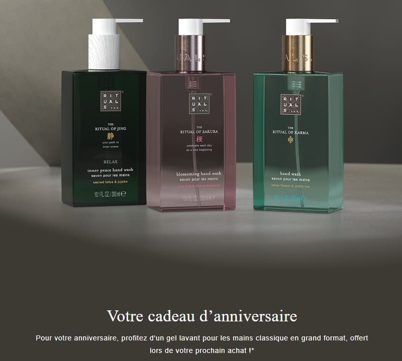 6 cadeaux offerts pour votre anniversaire ! cadeau anniversaire rituals