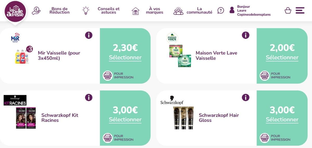 Où trouver des bons de réduction ? imprimer des bons de reductions sur la belle adresse