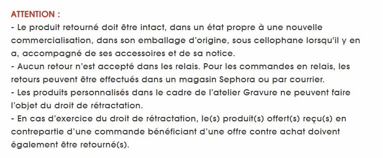 Offres beauté sans regrets : 5 astuces pour éviter les achats impulsifs SEPHORA conditions de retour des produits de beaute