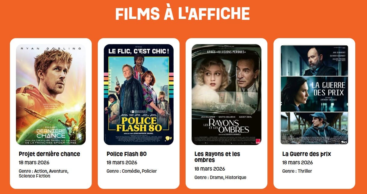 5€ la place pendant le Printemps du Cinéma 2026 ! films a l affiche printemps du cinema 2026