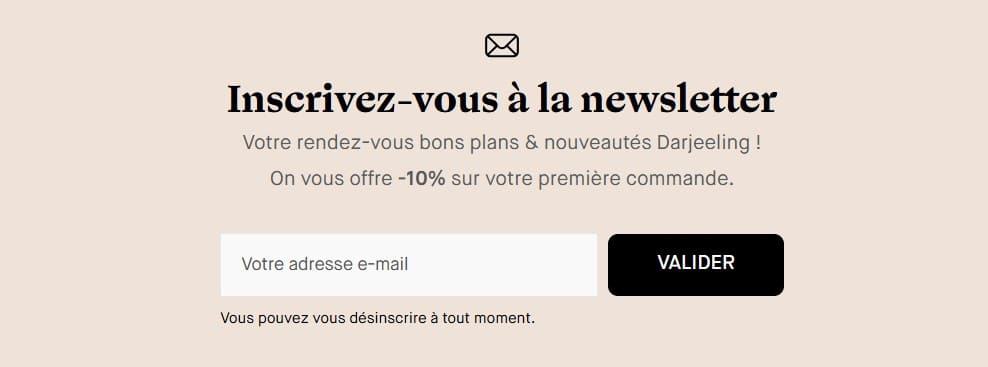 Darjeeling : les 5 bons plans de la marque de lingerie inscription newsletter darjeeling