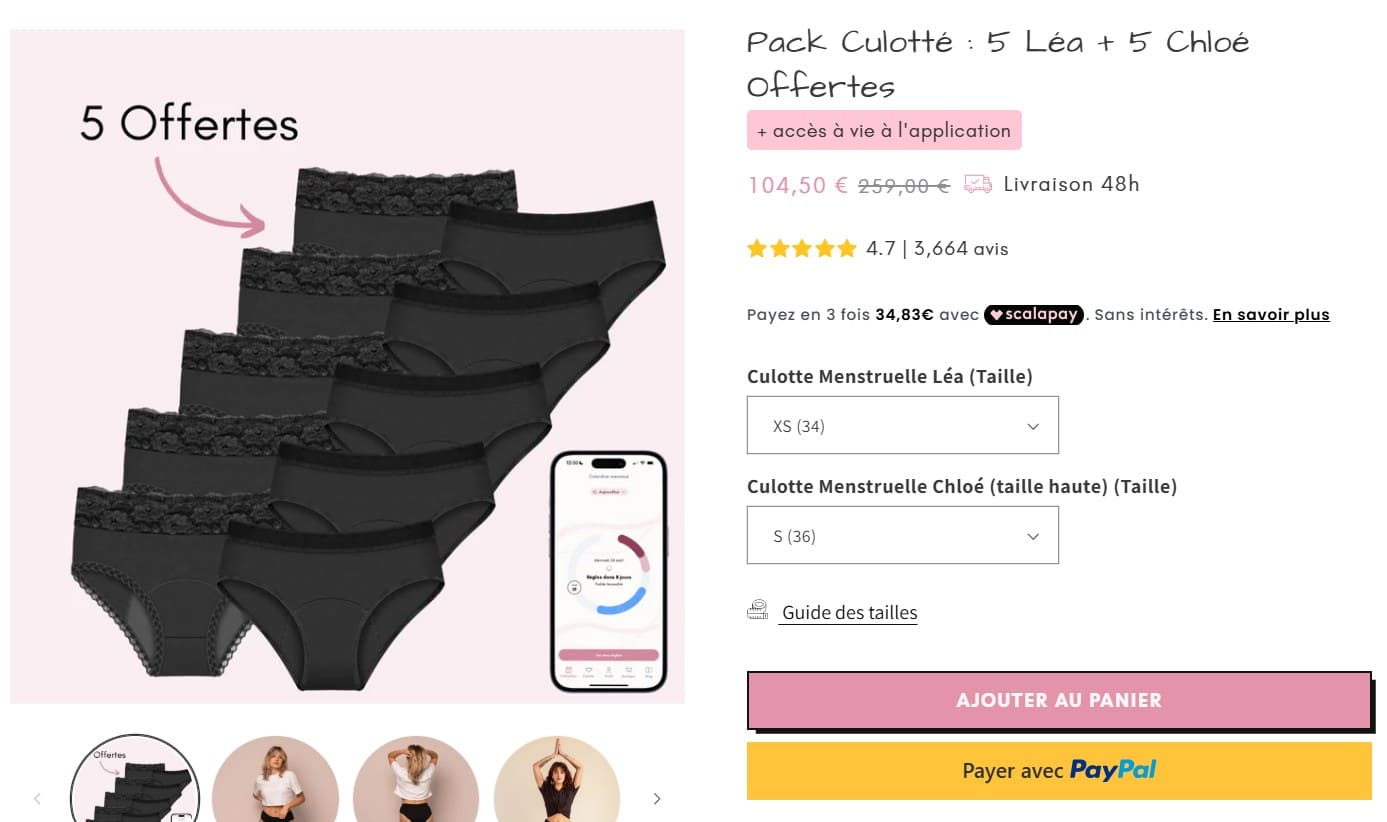 Code promo Mademoiselle Culotte : -15% (+ livraison offerte) pack culotté mademoiselle culotte
