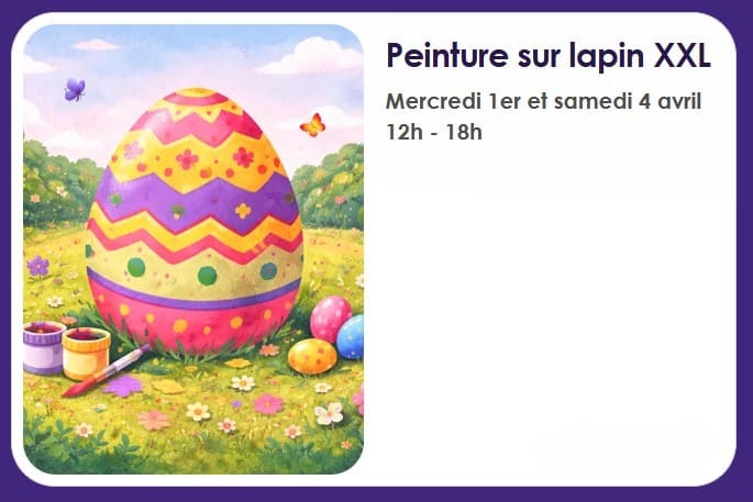 Le Parvis fête Pâques en 2026 : chasse aux oeufs et animations gratuites ! atelier peinture sur lapin geant a la defense