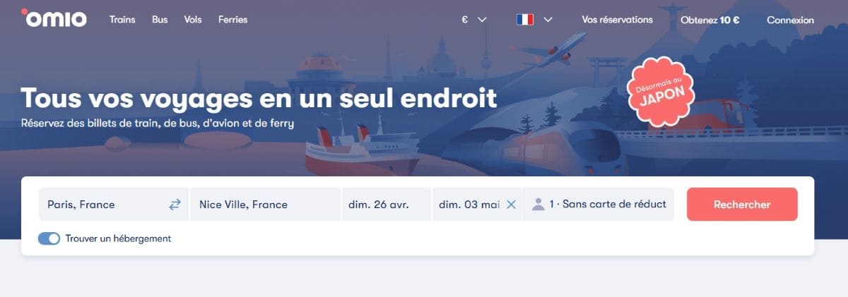 omio comparateur de voyages