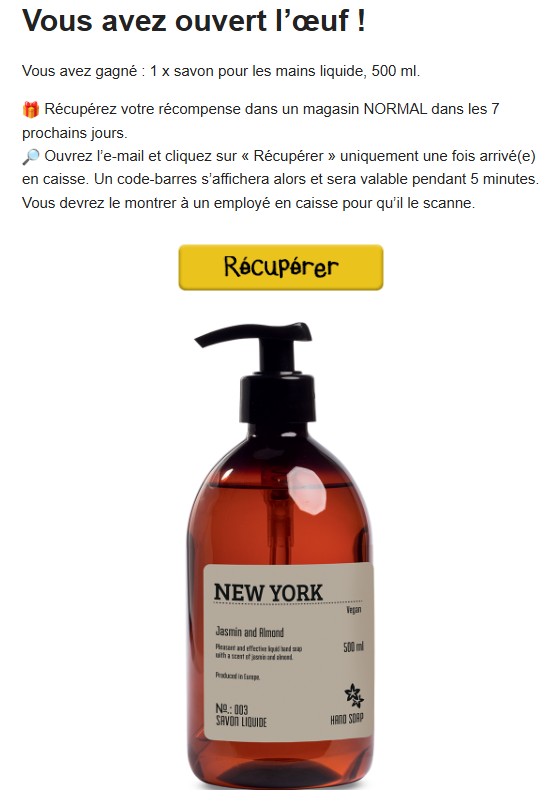 Newsletter NORMAL : le bon plan pour recevoir des cadeaux 🎁 cadeau gagne au jeu normal de paques
