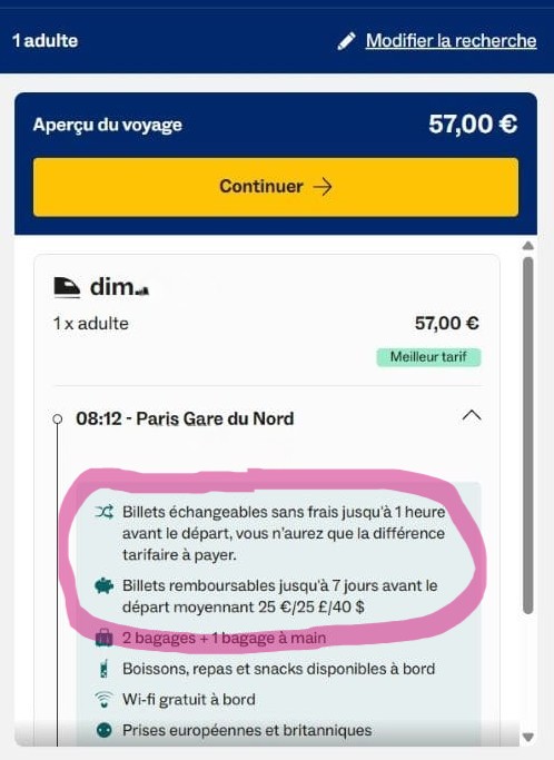 echange ou remboursement d un billet paris londres en eurostar