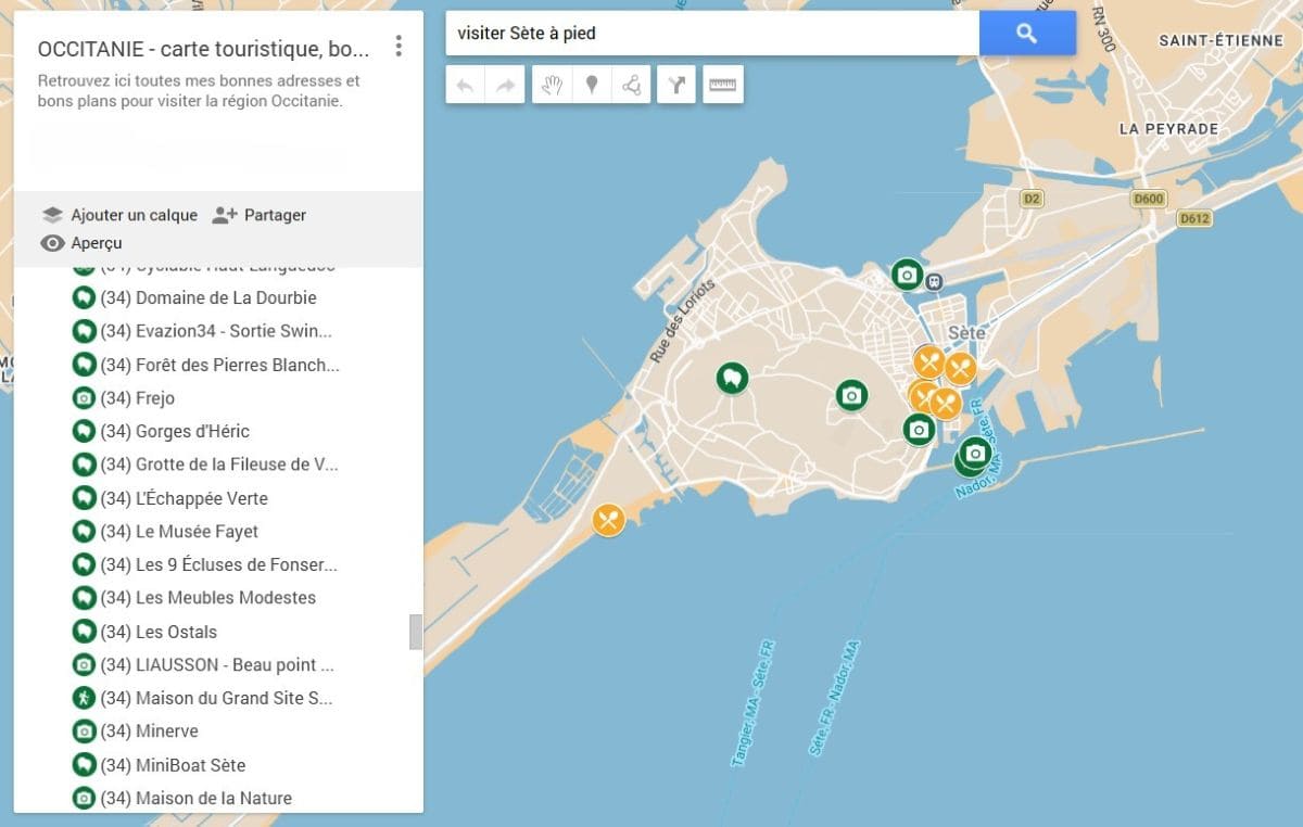 Visiter Sète à pied : incontournables, pépites et bons plans carte pour visiter Sete a pied