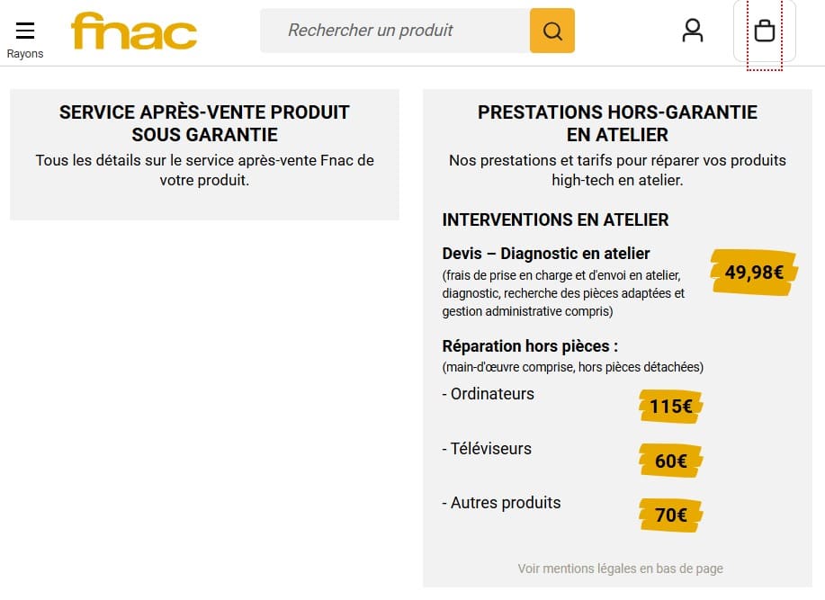 Où faire réparer son appareil photo à Paris ? devis payant pour reparation appareil photo chez FNAC