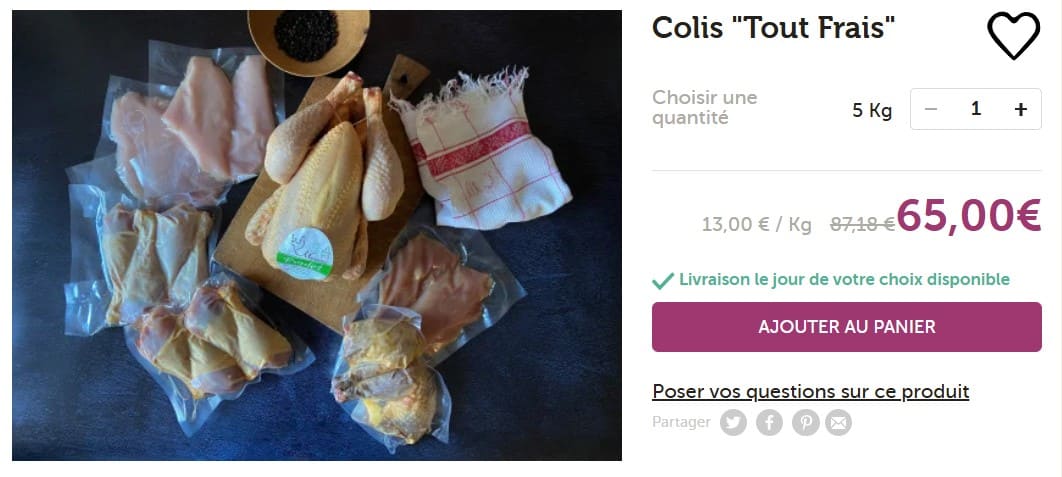 Code promo PourdeBon : 10€ offerts dès 60€ exemple de colis de viande pourdebon
