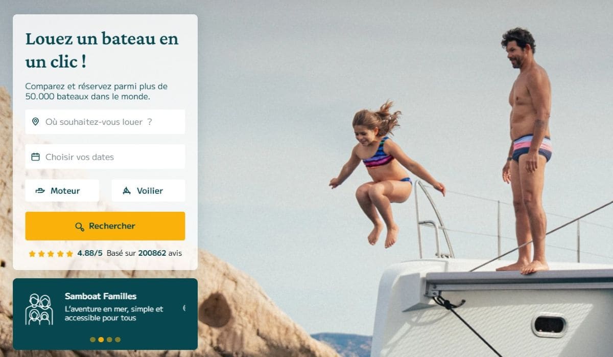 Code promo SAMBOAT : -15€ pour louer un bateau cet été ! location de bateau en famille avec samboat