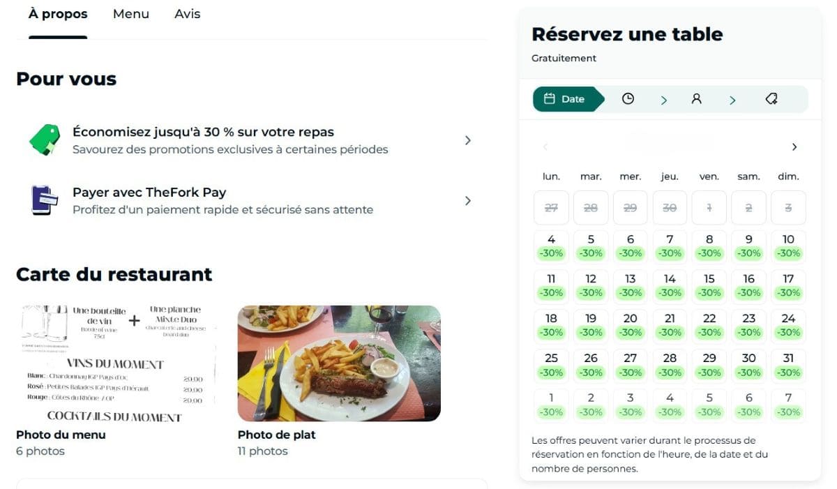 Le Rendez-vous des amis : cosy et abordable à Montmartre reduction the fork sur carte du restaurant le rendez vous des amis a montmartre