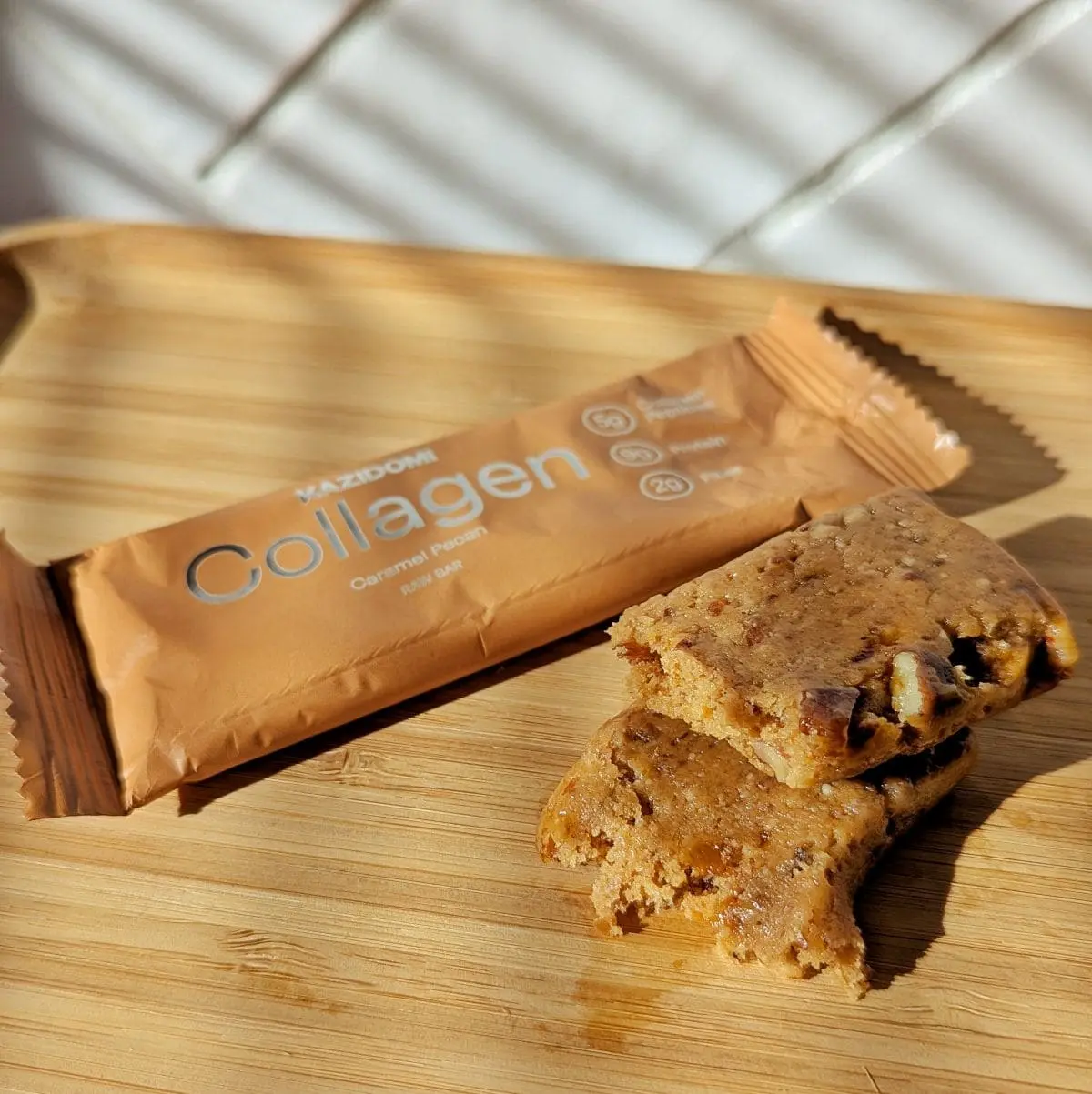 Barres Collagen KAZIDOMI : 3 recettes à découvrir barre collagen kazidomi caramel pecan