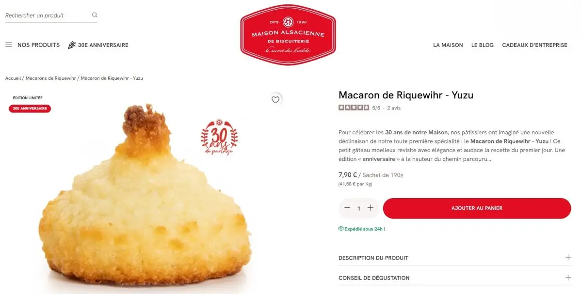 Maison Alsacienne de Biscuiterie : mon avis gourmand macarons de riquewihr edition speciale coco yuzu