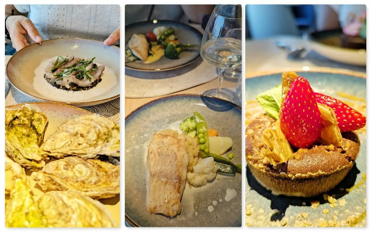 Visiter la presqu’île de Crozon : pépites et bons plans de Morgat à Camaret plats servis au restaurant belle epoque a crozon morgat