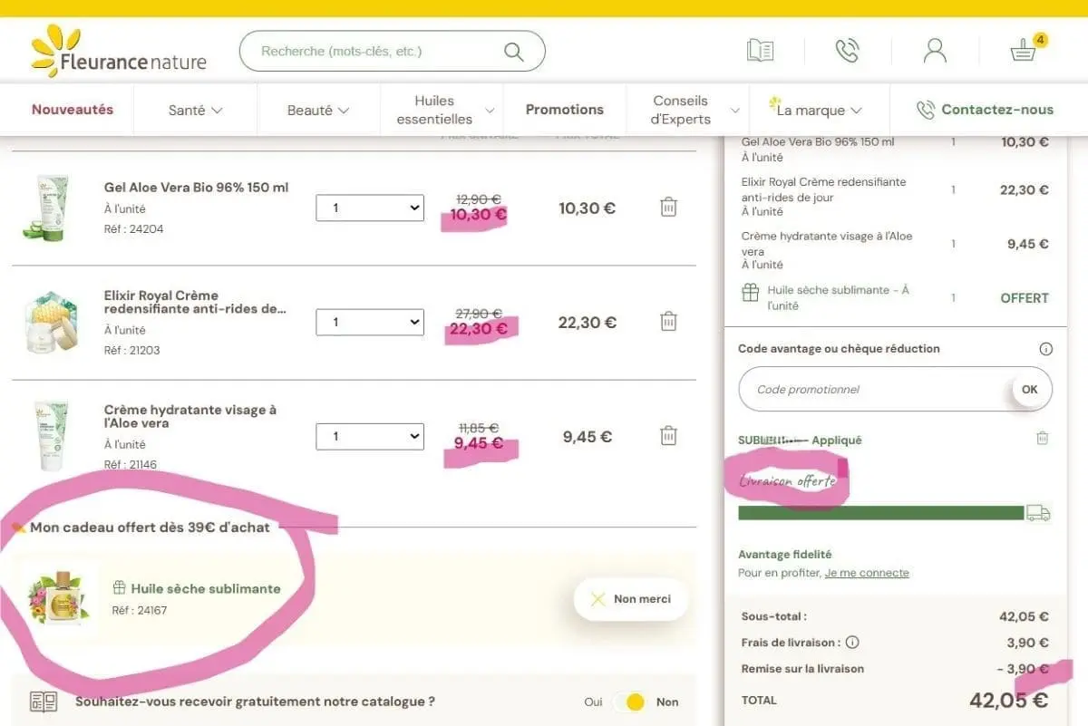 Code promo Fleurance Nature : -20% sur tout le site + un cadeau + livraison offerte ! verification du bon fonctionnement du code promo fleurance nature dans panier test par copinesdebonsplans.fr