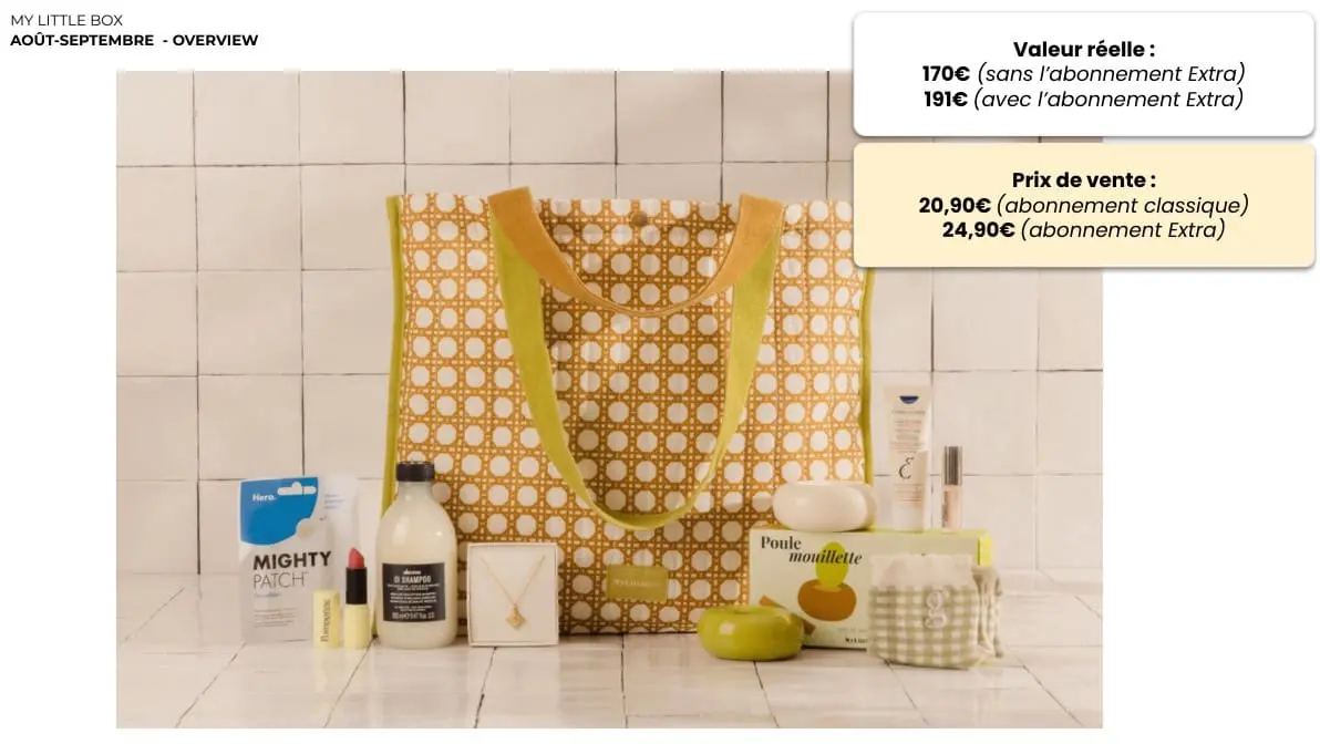 My Little Box août-septembre 2026 Double Box « Le Jour se lève » Contenu de la My Little Box août-septembre 2026 avec cosmétiques et accessoires