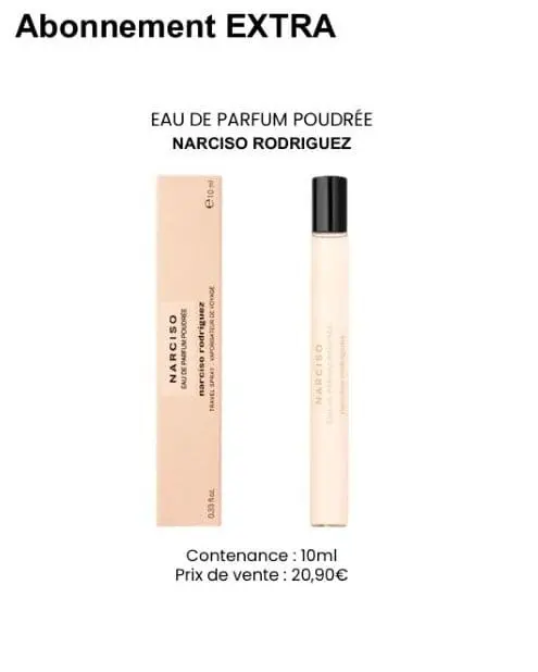My Little Box août-septembre 2026 Double Box « Le Jour se lève » Eau de Parfum Poudree Narciso Rodriguez 10 ml de la formule Extra My Little Box