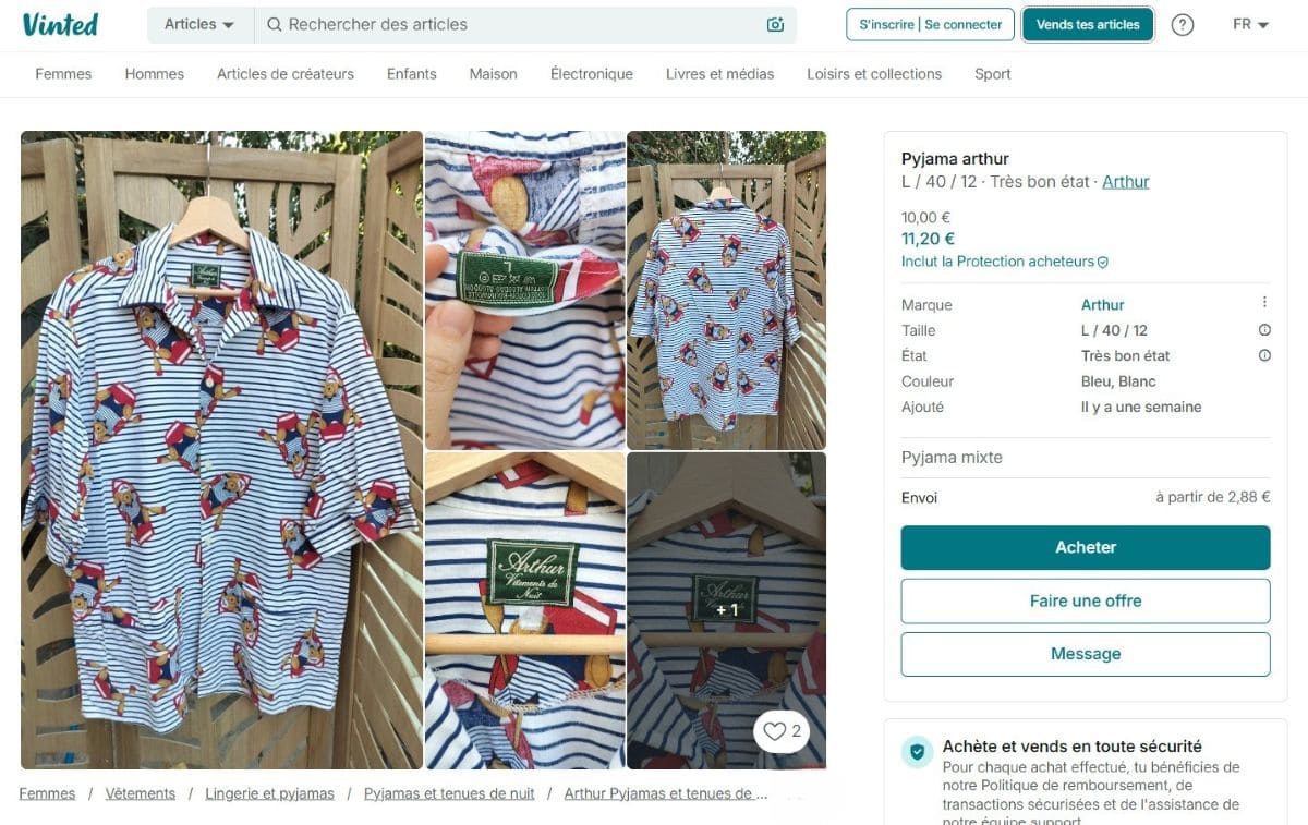 pyjama confortable de qualite pour femme vendu en seconde main sur vinted