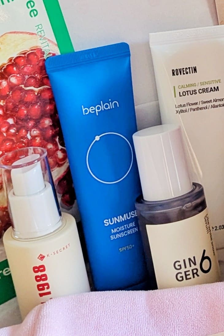 creme solaire Beplain contenu dans la box by elle k-beauty skincafeine