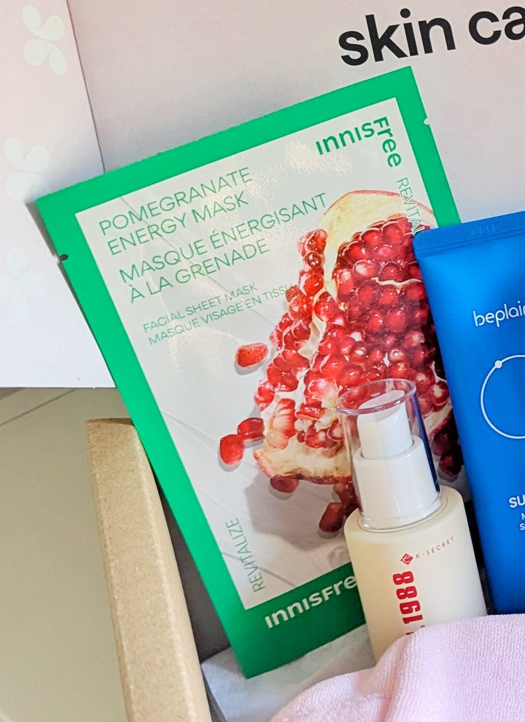 Masque innifree a la grenade dans la box by elle k-beauty skincafeine