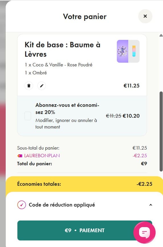 application du code promo laurebonplan sur l achat des baumes a levres teintes rechargeables WILD