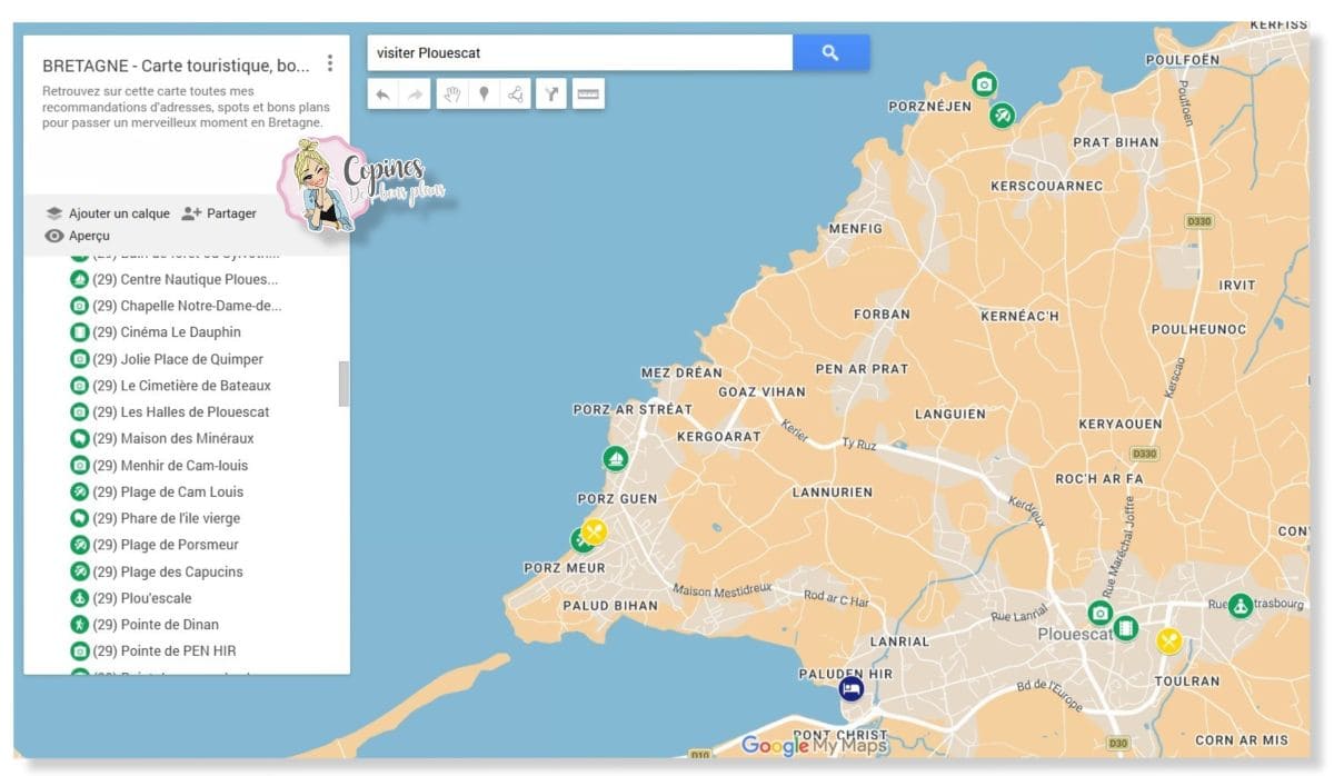 carte touristique pour visiter plouescat par copinesdebonsplans.fr