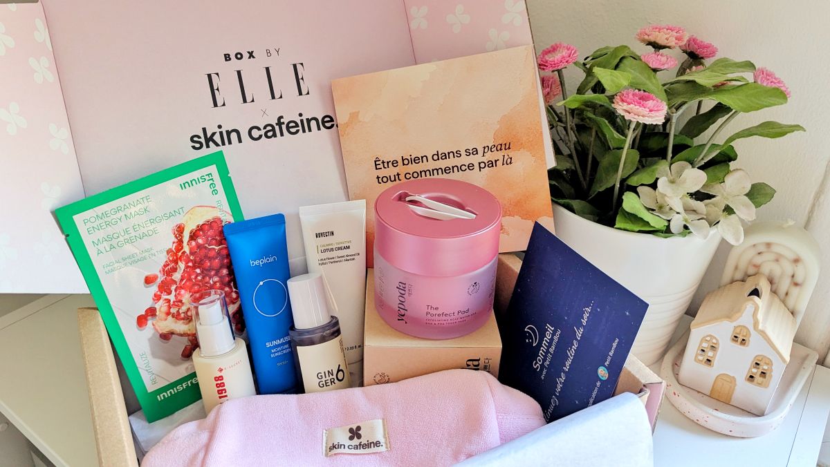 produits contenus dans la box by elle k-beauty skin cafeine d octobre 2026