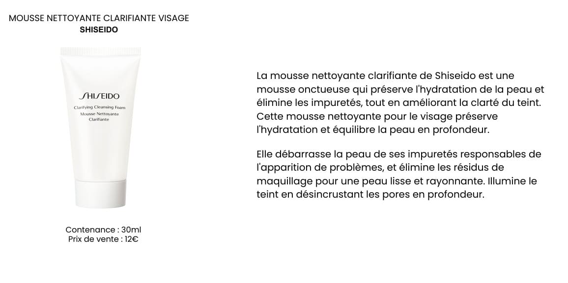 nettoyant visage shiseido contenu dans la my little box octobre 2026 abonnement extra