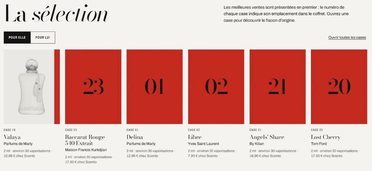 liste complete des produits a decouvrir dans le calendrier de l avent parfum scento