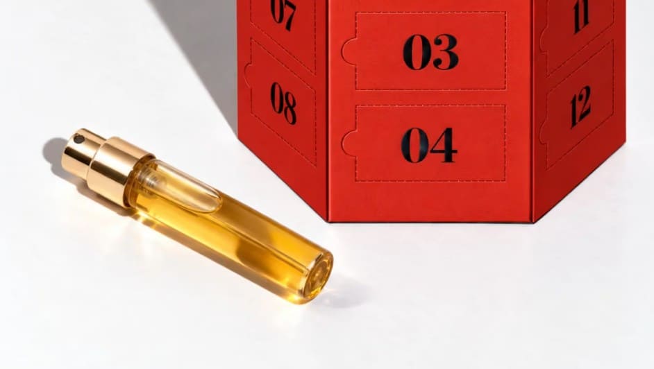 vaporisateur contenant les parfums du calendrier parfum scento femme 2026