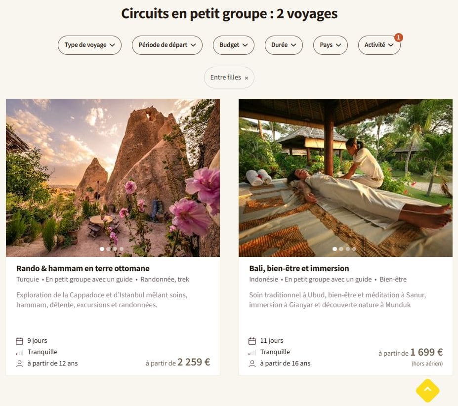 choisir un voyage en groupe a destination des femmes